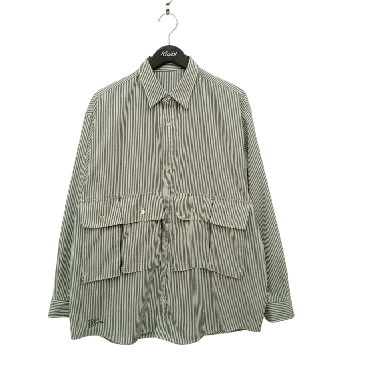 26SSDRY OXFORD FLAP POCKET L S SHIRTストライプシャツFSC252-50021B
