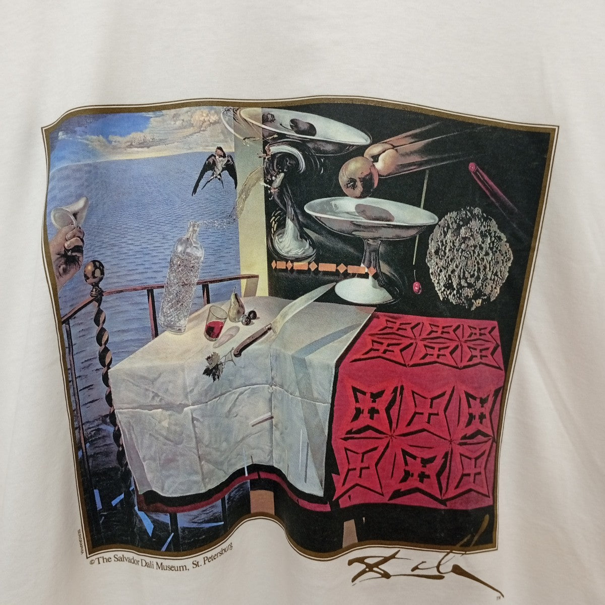 90s USA製 Salvador Dail 素早く動いている静物半袖カットソー