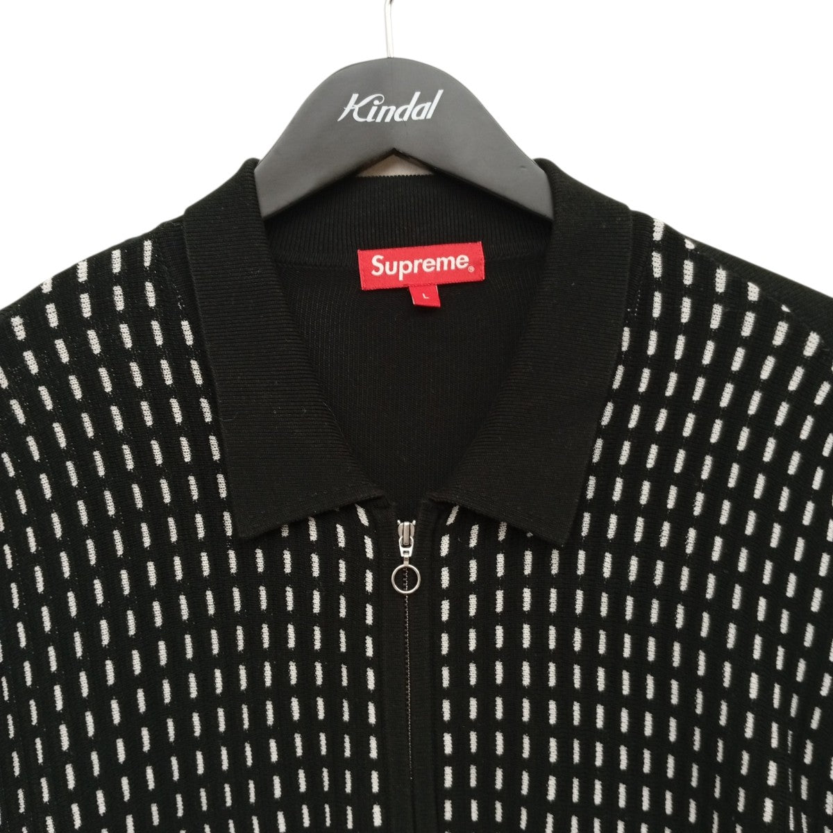 Dashes Zip Up Knit Poloニットポロシャツ