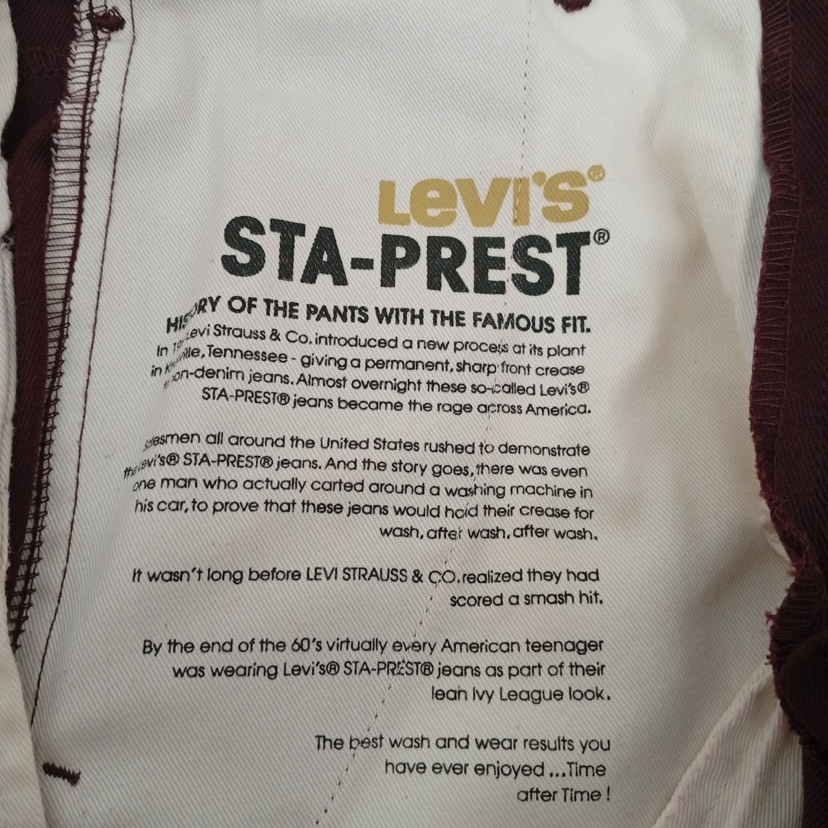 STA-PREST CROPPEDパンツ47873-0004