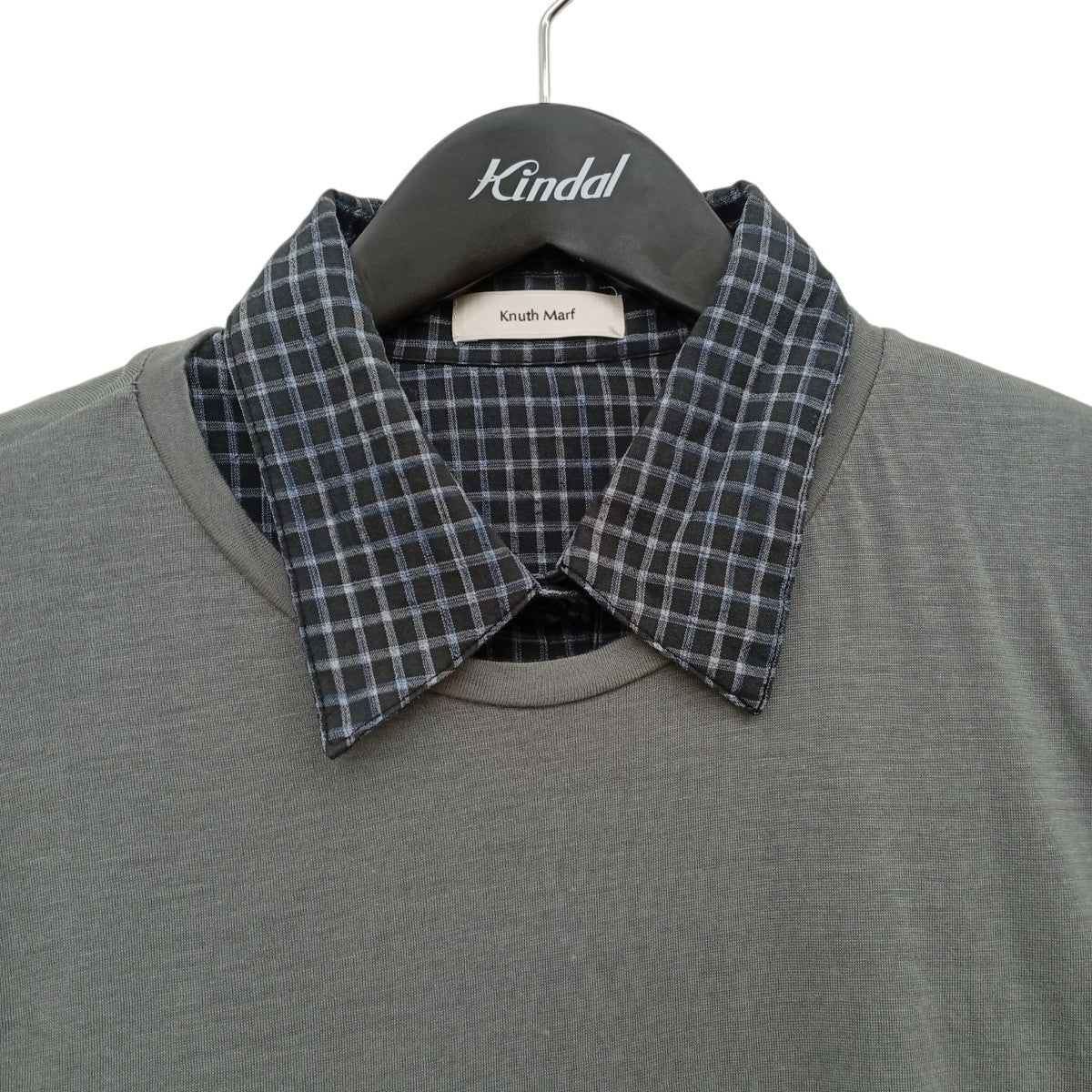 2-piece layered compact shirtチェックレイヤードシャツKM26SPF04