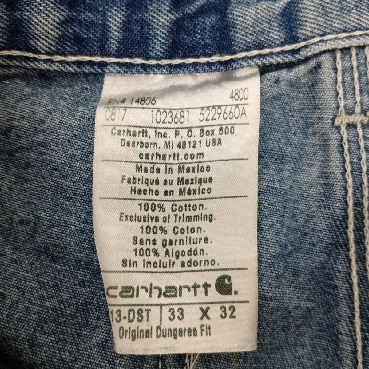 CarHartt デニムパンツ 古着・中古-4枚目のアイテム画像