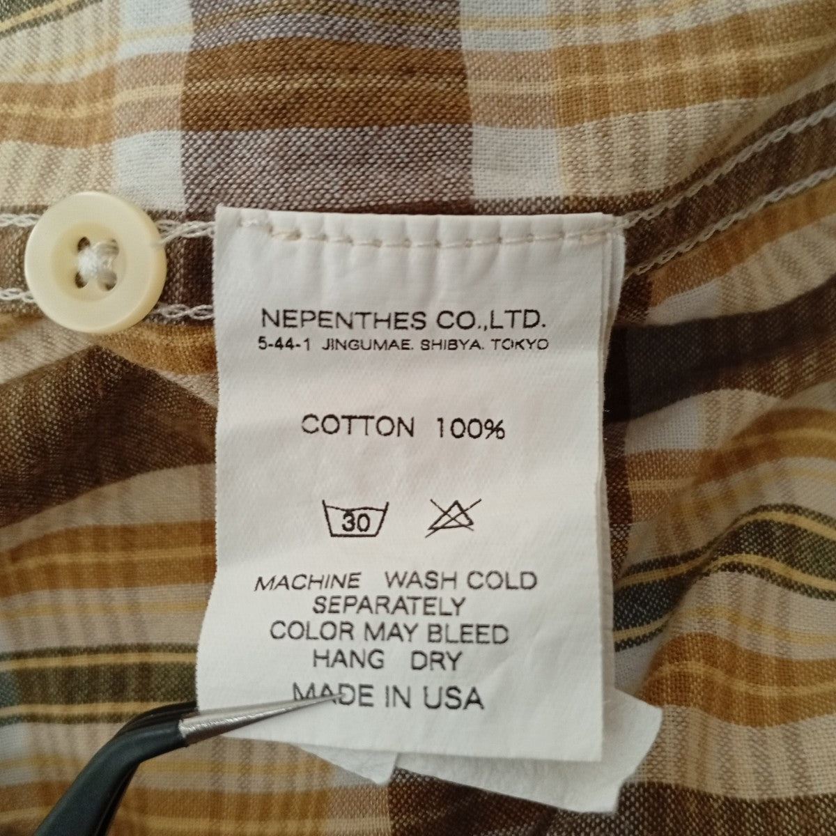 Engineered Garments チェック半袖シャツ 古着・中古-4枚目のアイテム画像