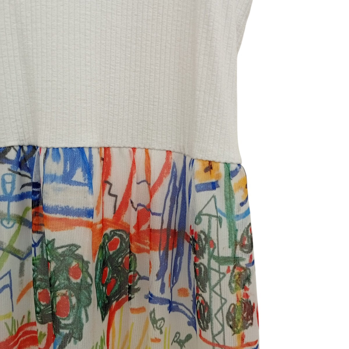 Desigual Quatro White Maxi Dress with Tulle Floaty Skirtワンピース23SWVK91