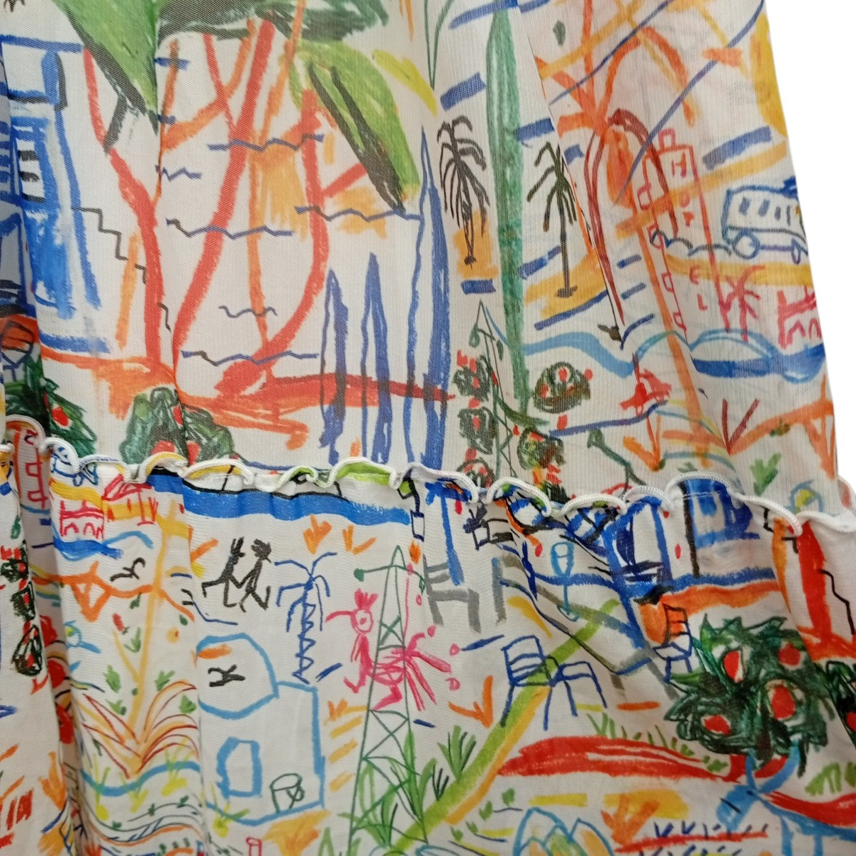 Desigual Quatro White Maxi Dress with Tulle Floaty Skirtワンピース23SWVK91