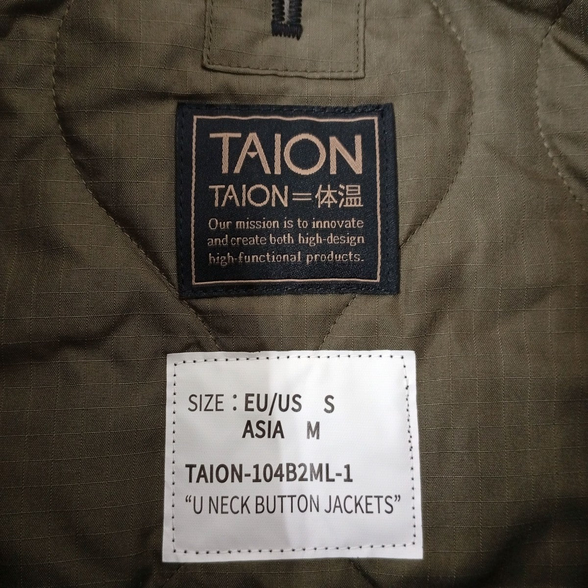 TAION ミリタリー クルーネックダウンジャケット104B2ML-1-1 古着・中古-3枚目のアイテム画像