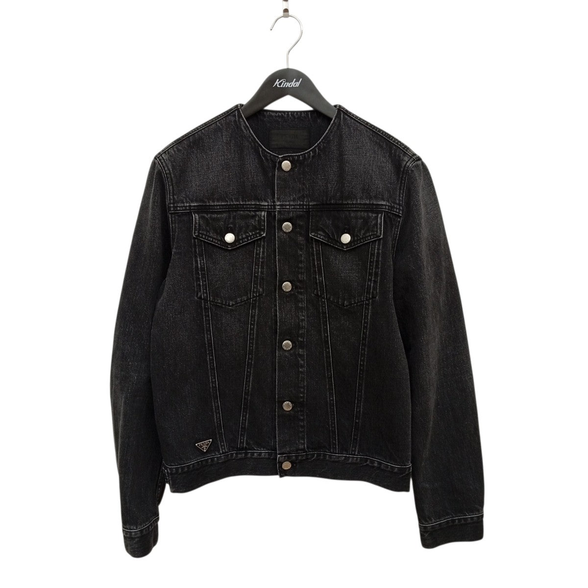 23SSWashed Denim Collarless JacketデニムジャケットGEB229