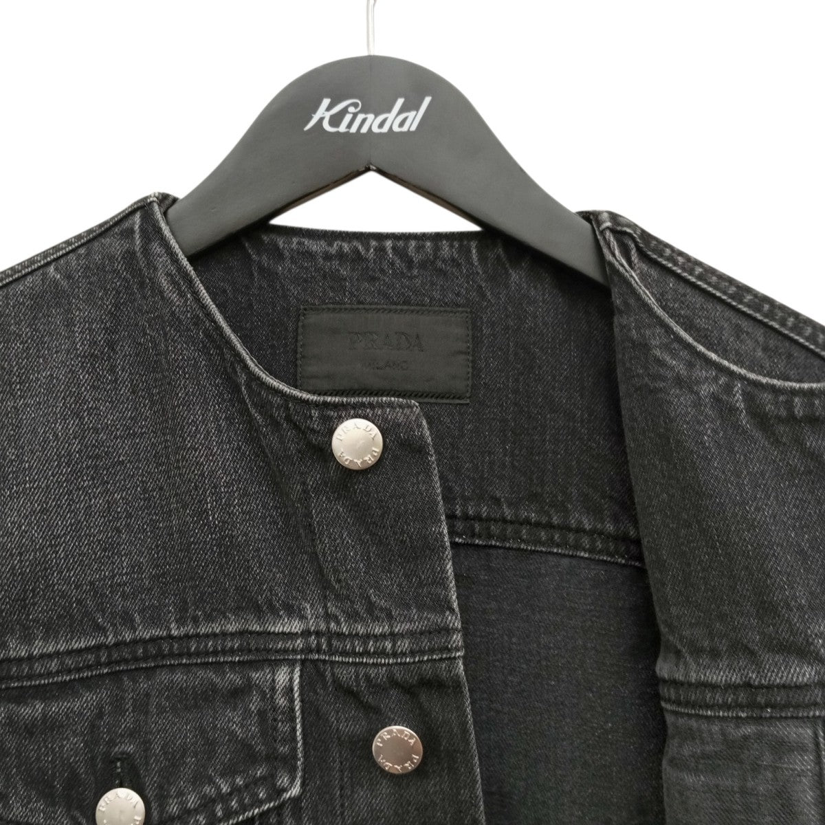 23SSWashed Denim Collarless JacketデニムジャケットGEB229