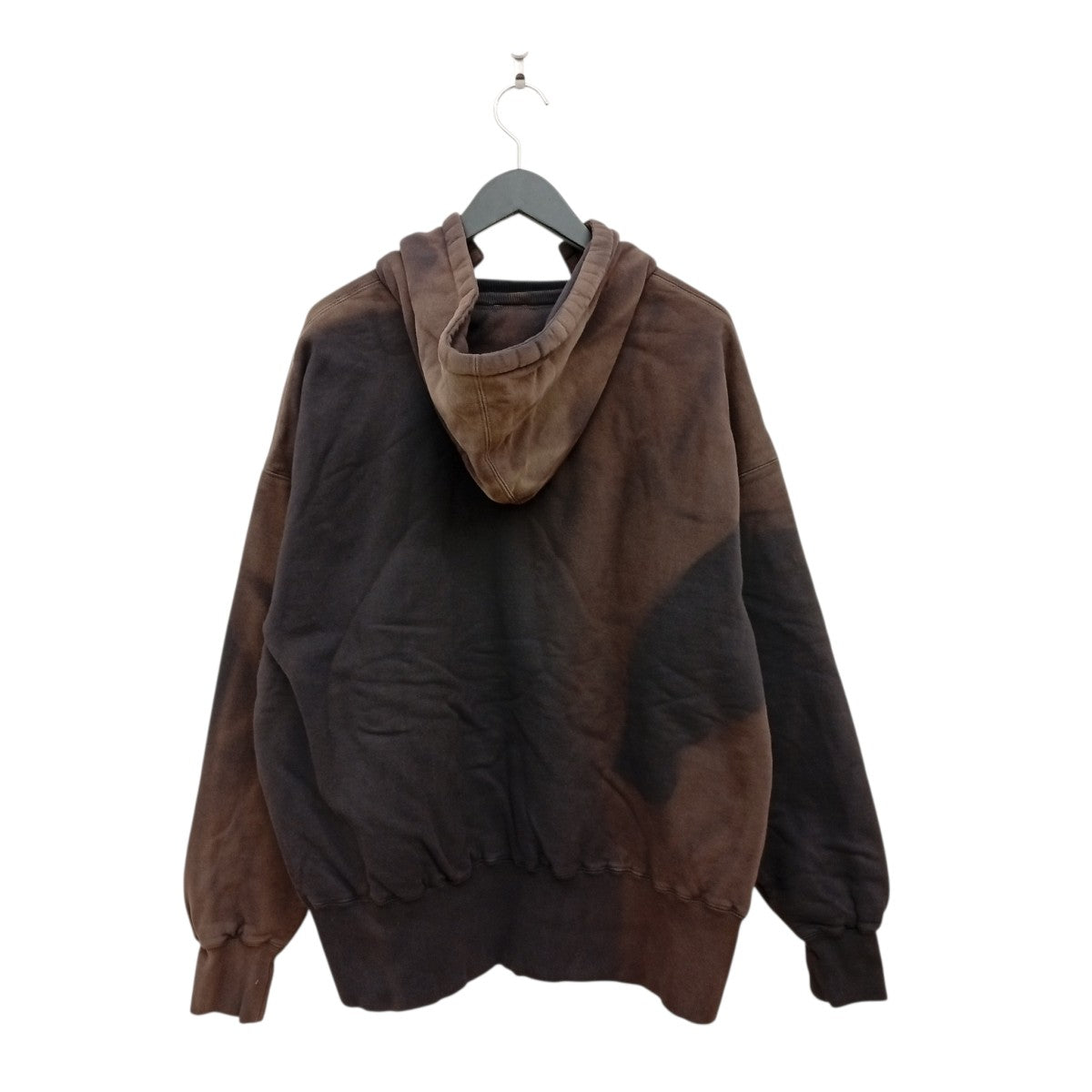 DOUBLE FACE AFTER HOODIE COLOR FLOCKY PRINT USED／ブリーチ加工パーカー