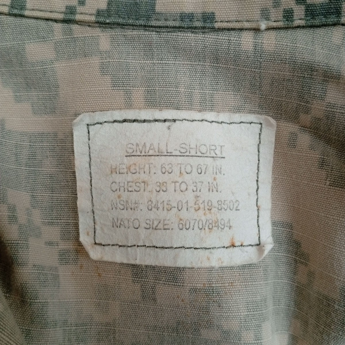 US ARMY ACUジャケット8415-01-519-8502 古着・中古-3枚目のアイテム画像