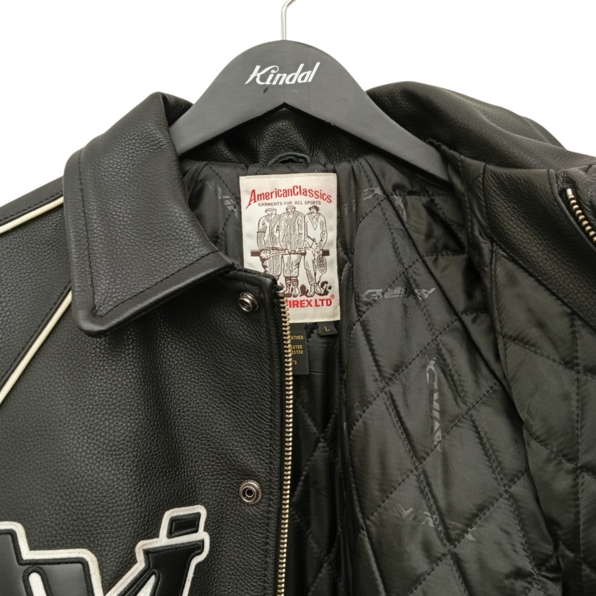 AVIREX COW LOGO VARSITY JACKETレザージャケット783-5950017 古着・中古-4枚目のアイテム画像
