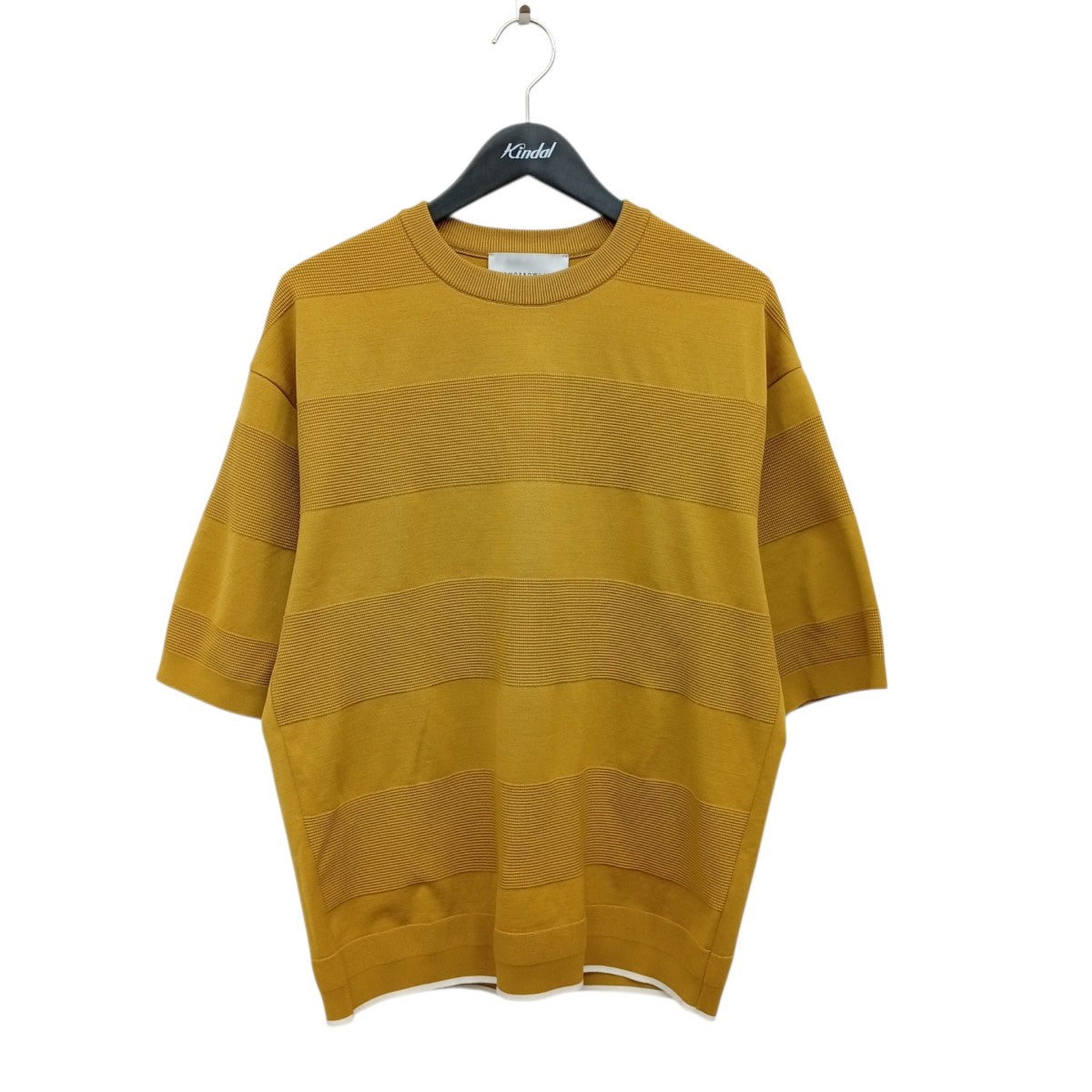 TOMORROW LAND シャドーボーダークルーネックニット半袖カットソー63-02-22-02030 古着・中古-1枚目のアイテム画像