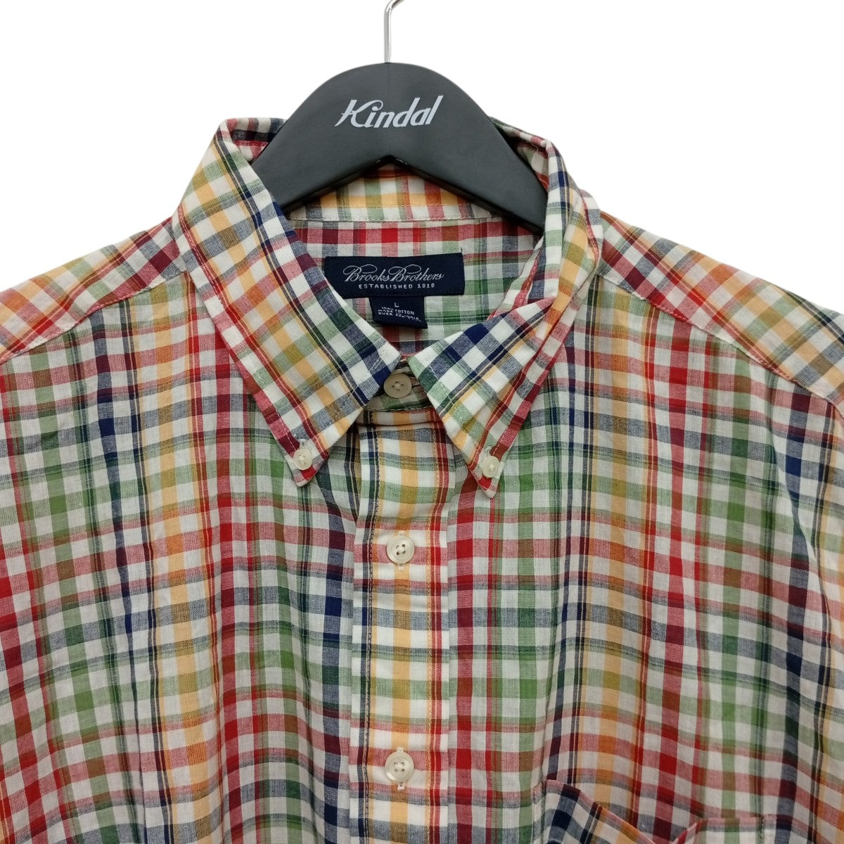 BROOKS BROTHERS チェック半袖シャツ 古着・中古-4枚目のアイテム画像