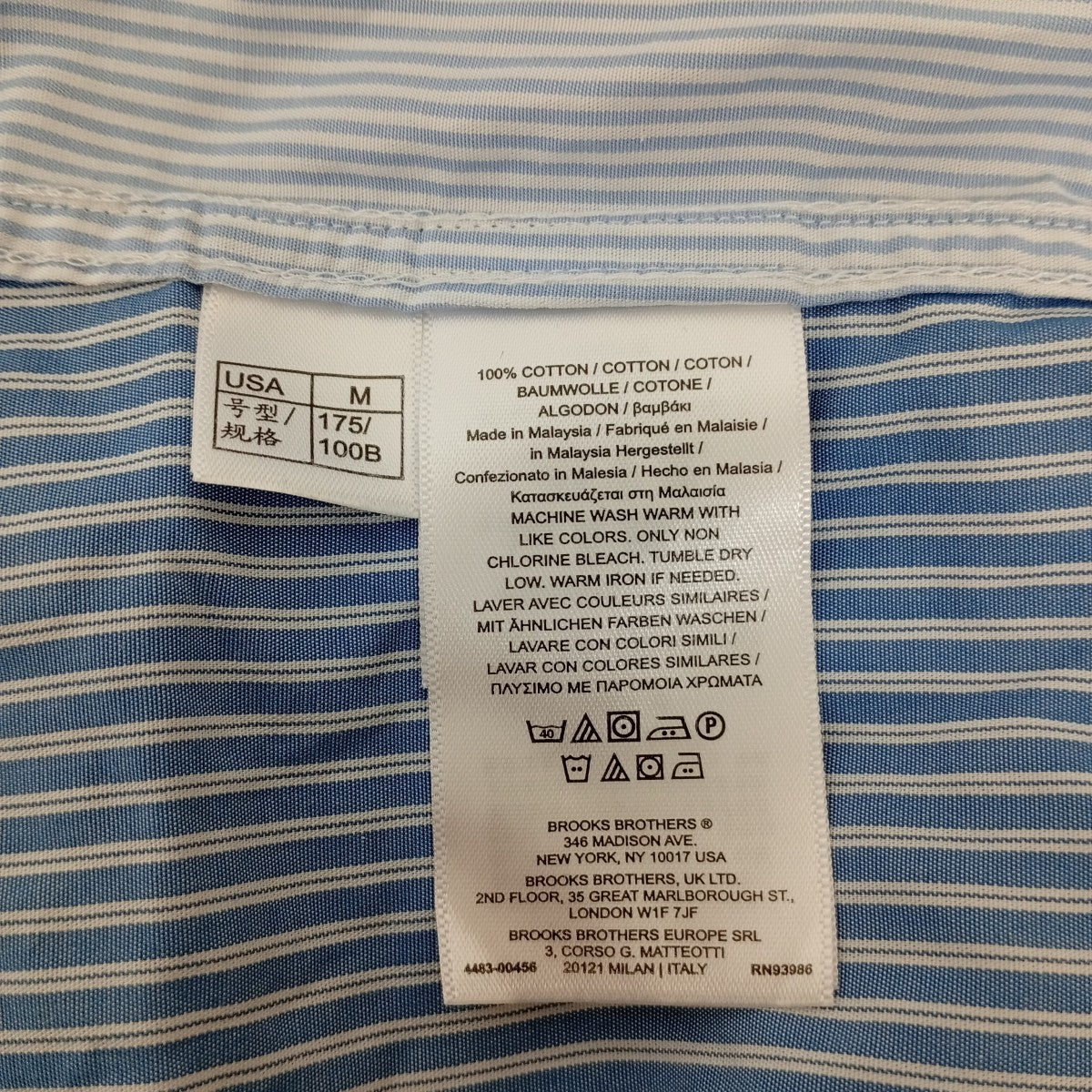 BROOKS BROTHERS ストライプシャツ 古着・中古-4枚目のアイテム画像
