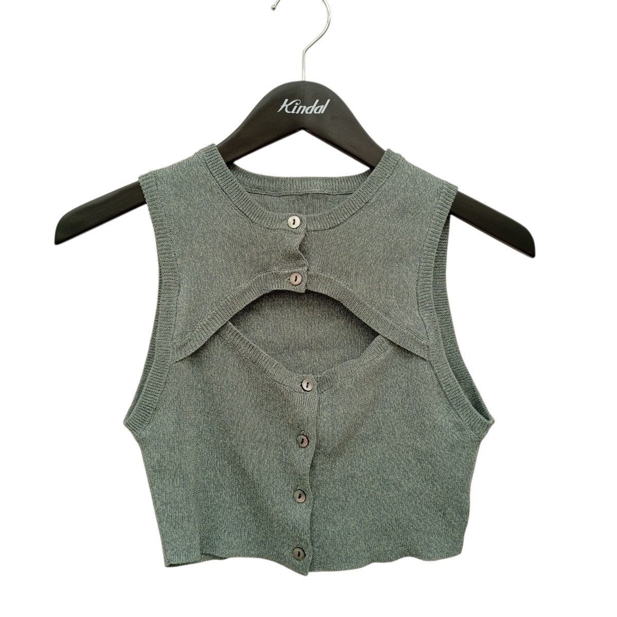 Cotton Rib Knit Sleevless Topノースリーブニットls62575K