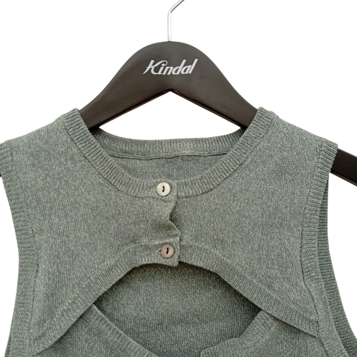 Cotton Rib Knit Sleevless Topノースリーブニットls62575K