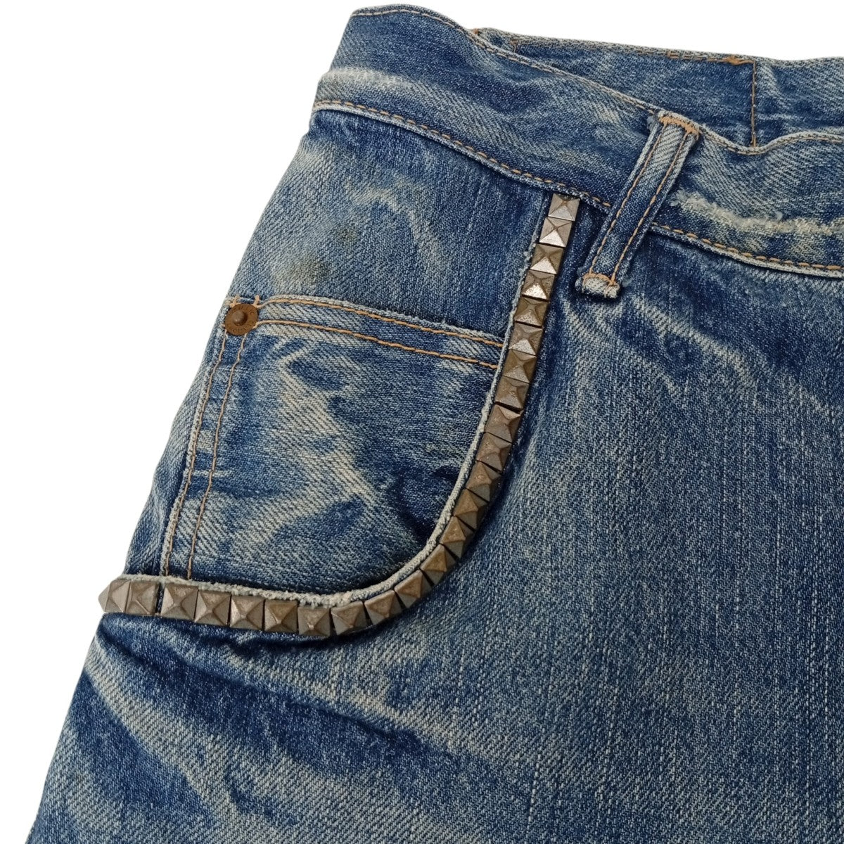 スタッズ ダメージ加工デニムパンツ2AP-4742