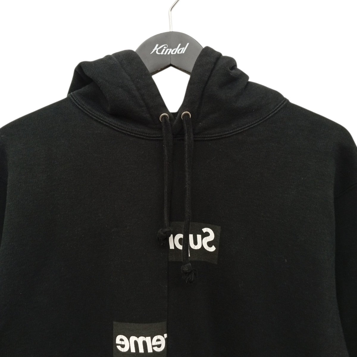 Supreme×COMME des GARCONS SHIRT 18FW Split Box Logo Hooded Sweatshirt Blackパーカー 古着・中古-6枚目のアイテム画像
