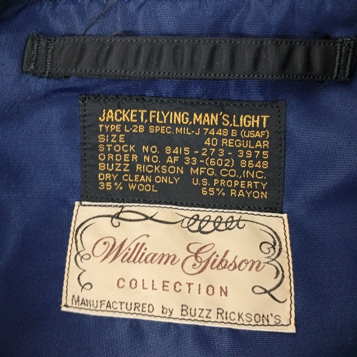BR13127 Type BLACK L-2B  WilliamGibsonMA-1ジャケット8415-273-3975
