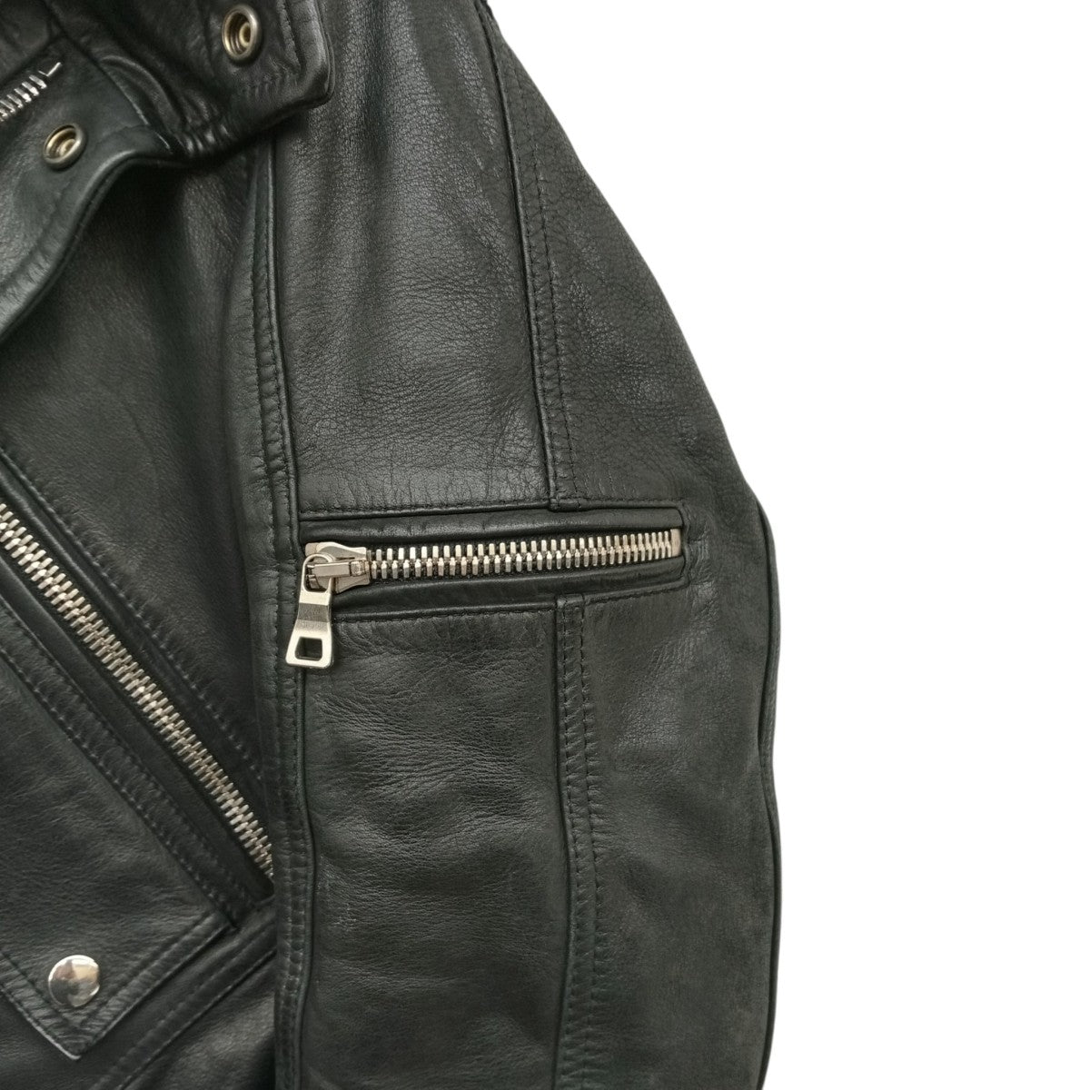 BALMAIN 15AWフォックスファーフーデットレザーライダースジャケットW5HC863D160F 古着・中古-7枚目のアイテム画像