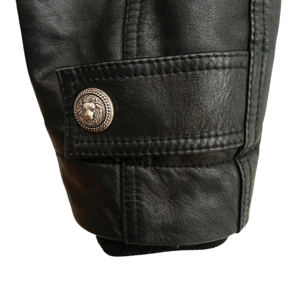 BALMAIN 15AWフォックスファーフーデットレザーライダースジャケットW5HC863D160F 古着・中古-8枚目のアイテム画像