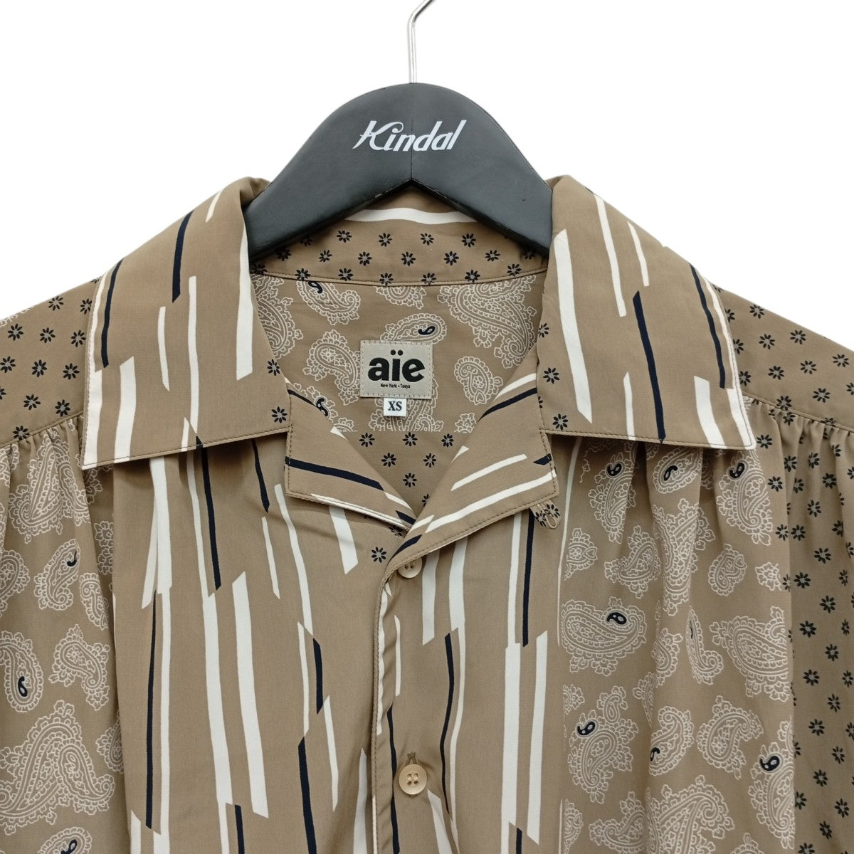AiE Painter Shirt Multi Pattern Striped Cloth総柄シャツQV811 古着・中古-5枚目のアイテム画像