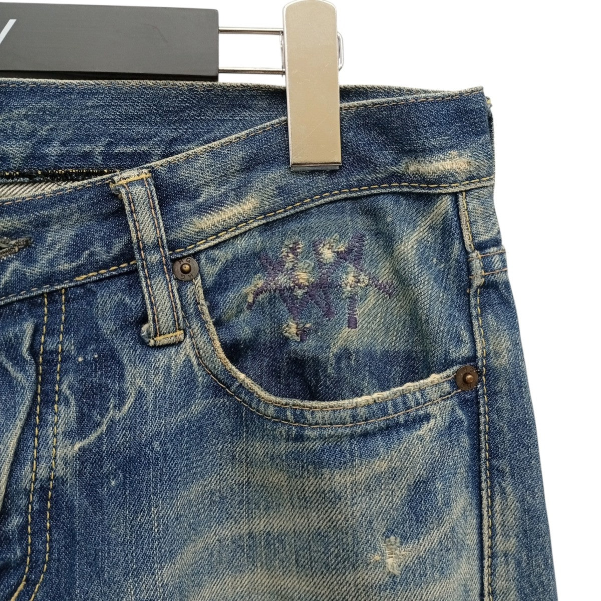ダメージ加工デニムパンツ4AP-2102