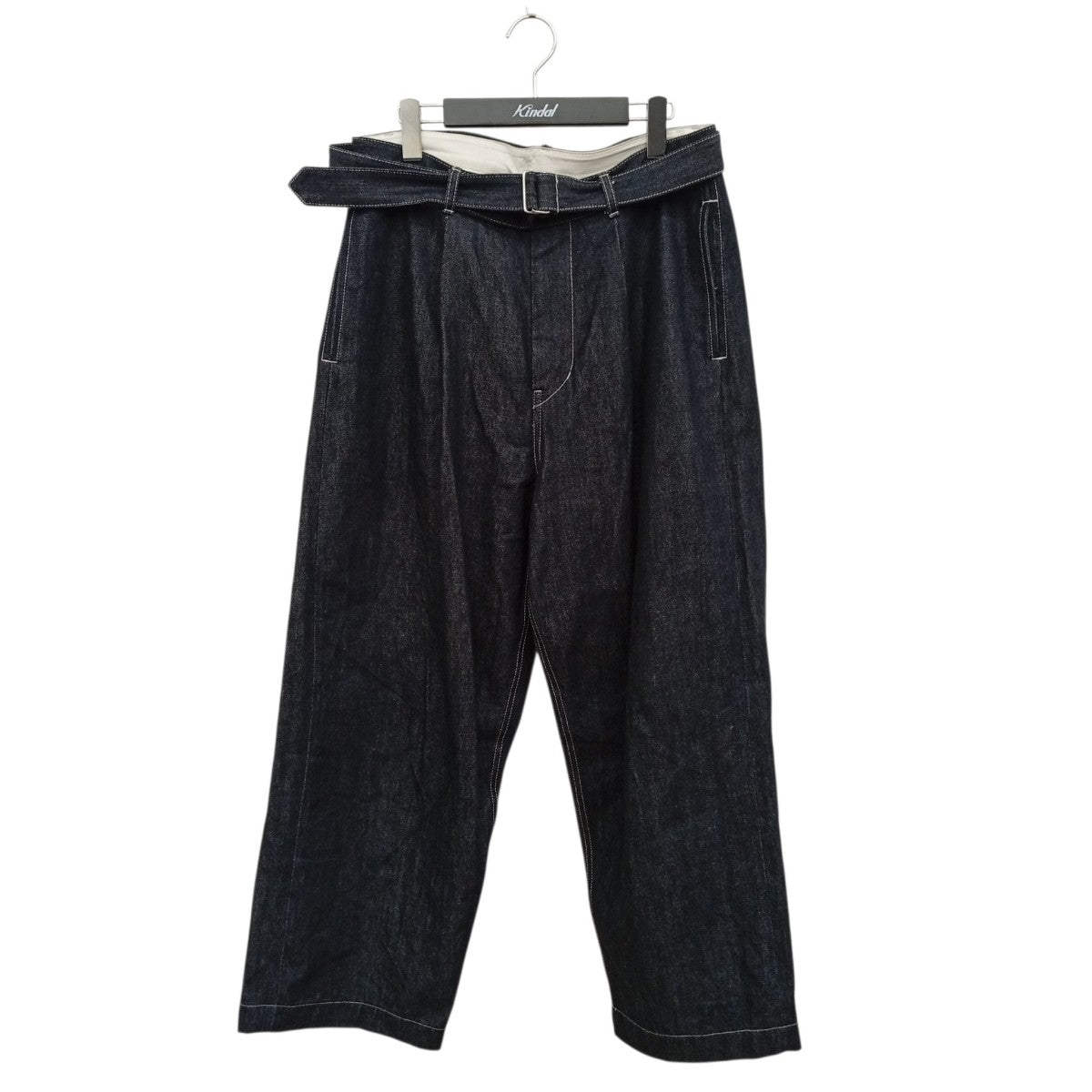Graphpaper SELVAGE DENIM BELTED PANTSデニムパンツGU243-40192RB 古着・中古-1枚目のアイテム画像