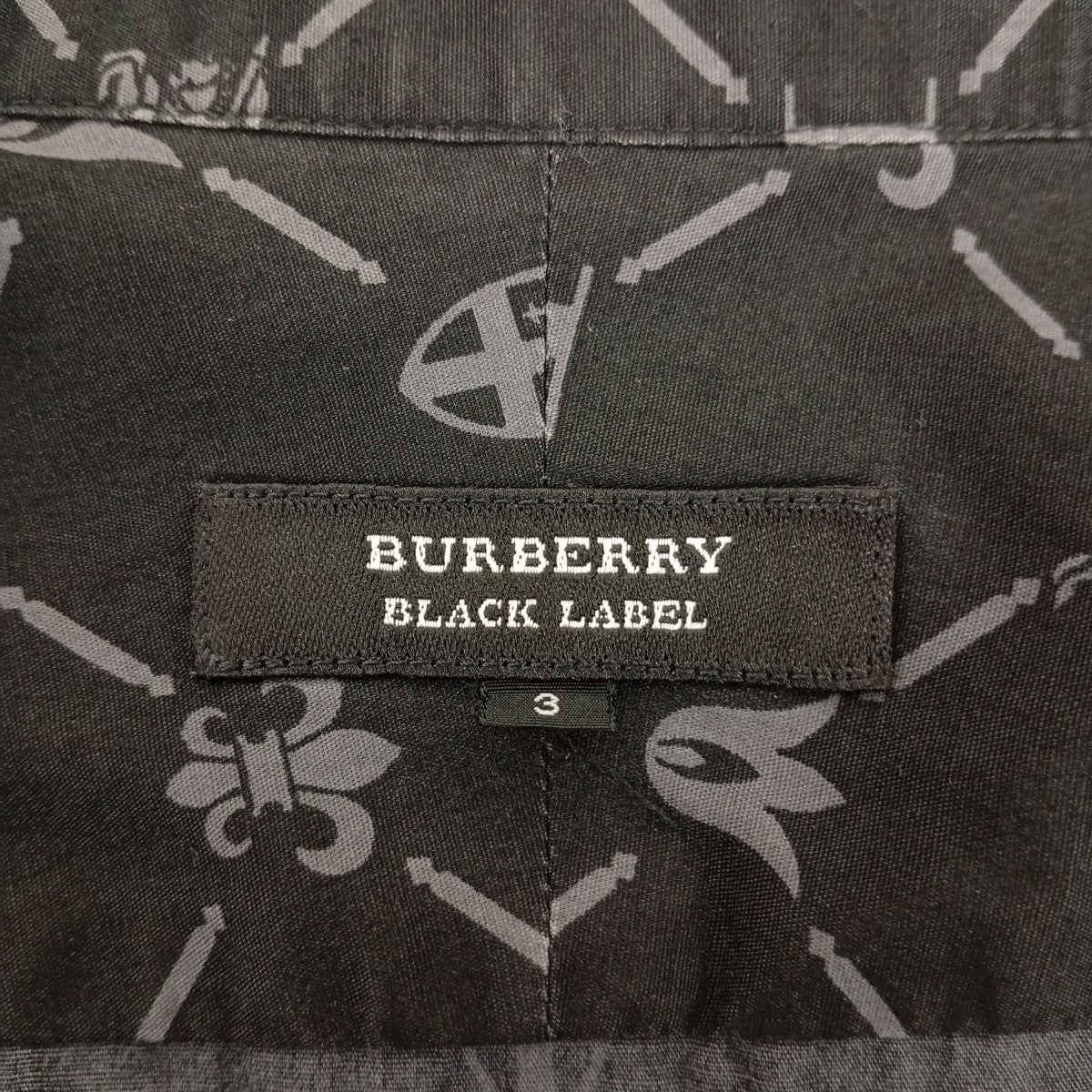 BURBERRY BLACK LABEL 総柄シャツBMW02-003-09 古着・中古-4枚目のアイテム画像