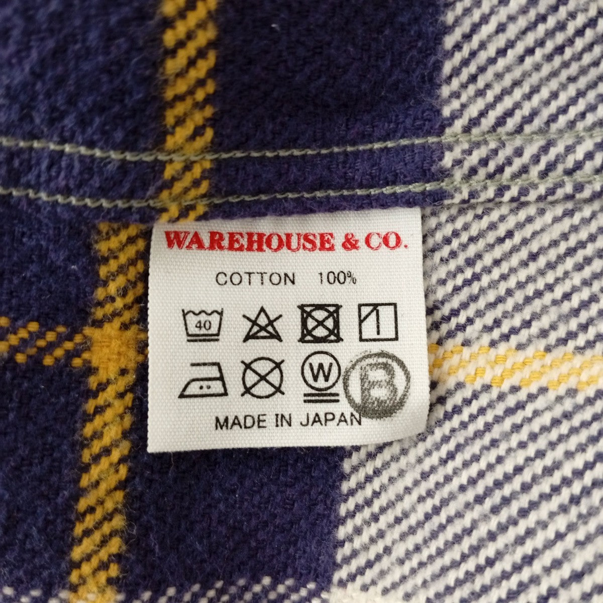 WAREHOUSE Bスタンプチェックシャツ 古着・中古-10枚目のアイテム画像