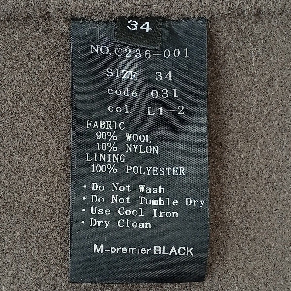 M-premierBLACK コートC236-001 古着・中古-4枚目のアイテム画像