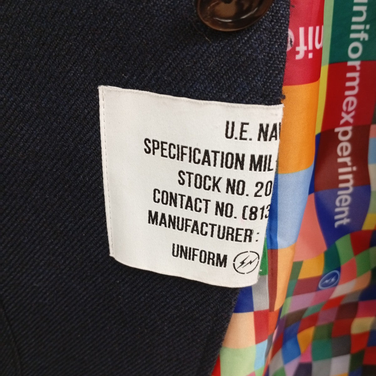 uniform experiment POLYESTER TWEED 3BUTTON JACKETジャケットUE-192063 古着・中古-7枚目のアイテム画像