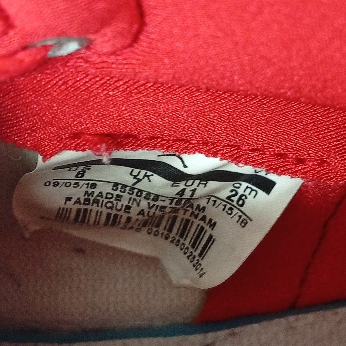 NIKE RETRO HIGH OG SAIL UNIVERSITY REDスニーカー555088-160 古着・中古-8枚目のアイテム画像
