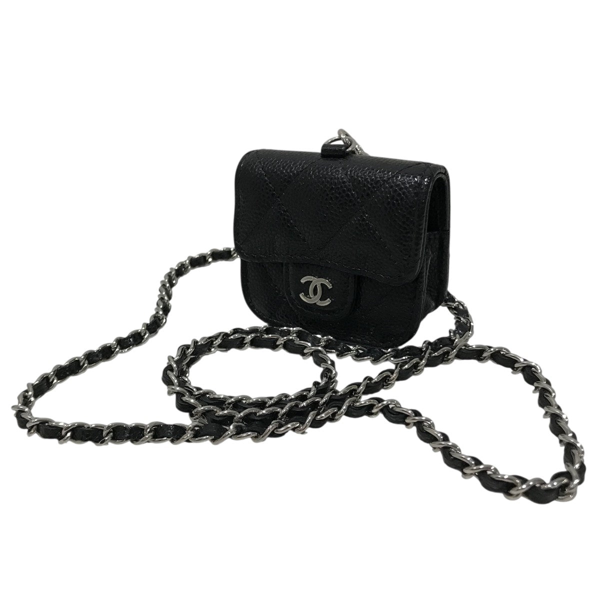 CHANEL(シャネル) チェーンショルダーAirPodsケース - ブラック