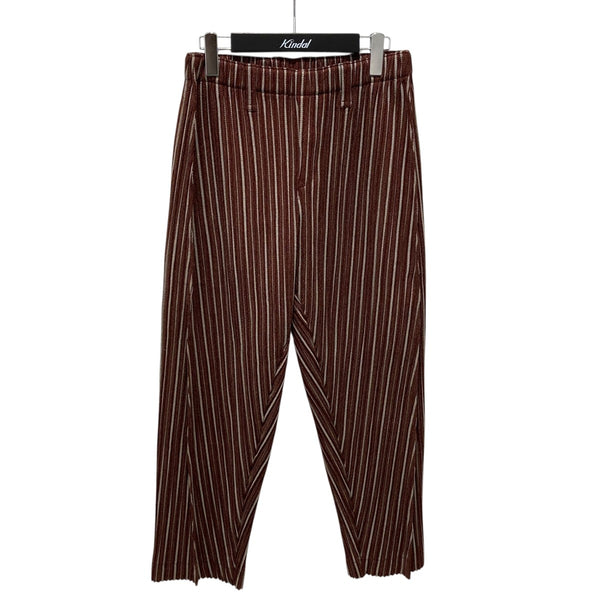 サイズ1 オムプリッセイッセイミヤケ ブラウン プリーツパンツ サイズ1 オムプリッセイッセイミヤケ ブラウン プリーツパンツ サイズ1