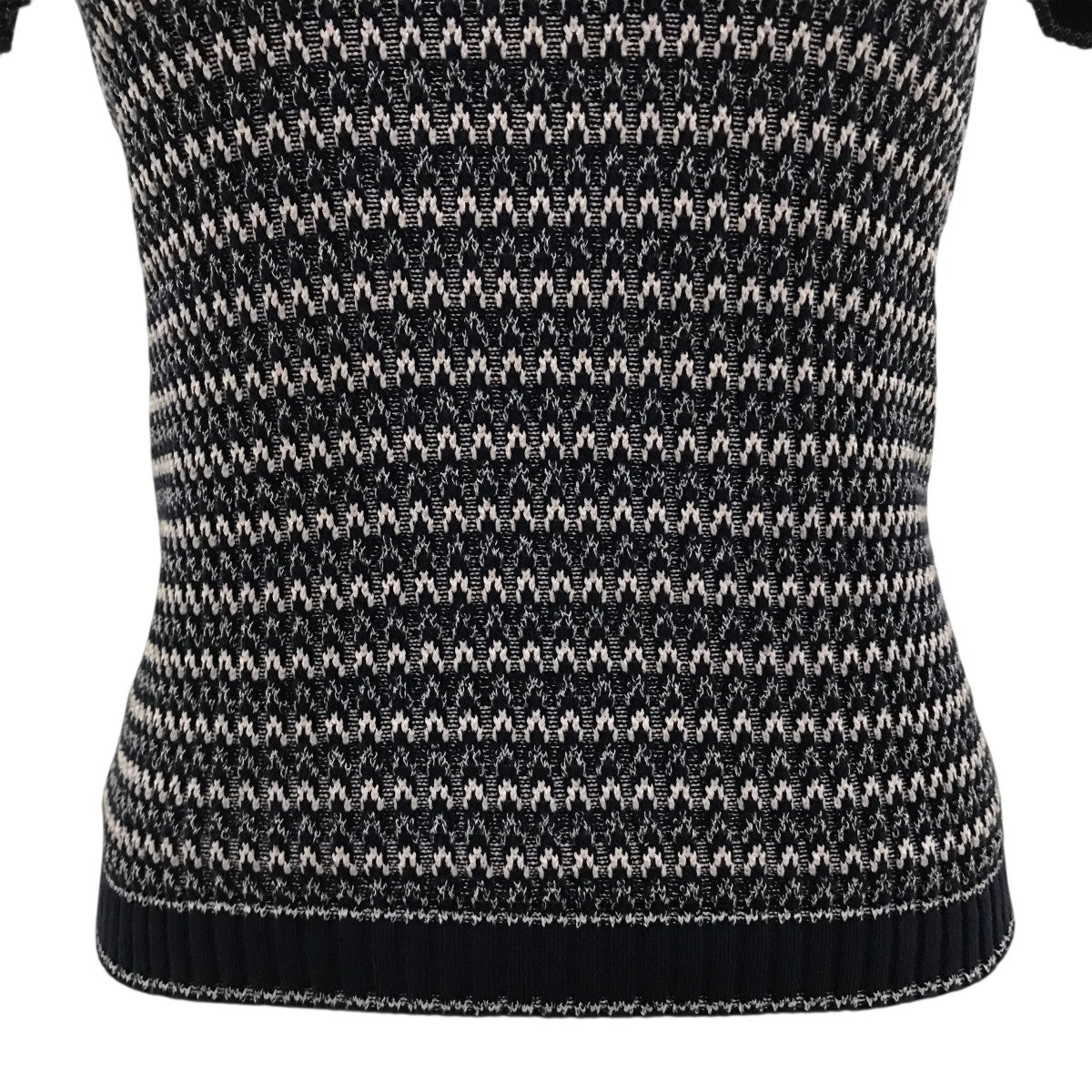 CHANEL ココマーク装飾　半袖コットンニット CHANEL(シャネル) ココマーク半袖ニットP63025K48838