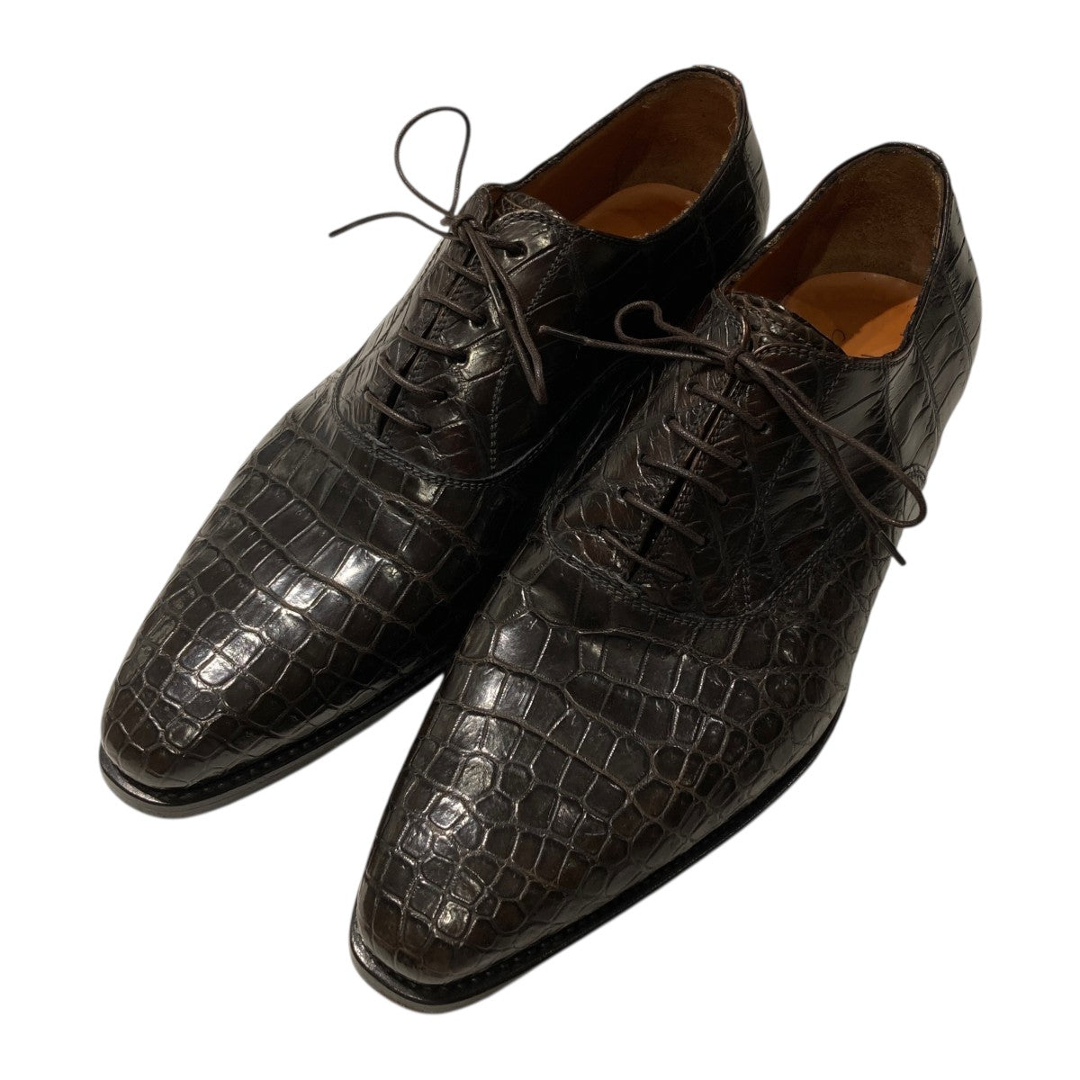 Kiton(キートン) クロコダイルシューズ ブラウン サイズ 8(26cm