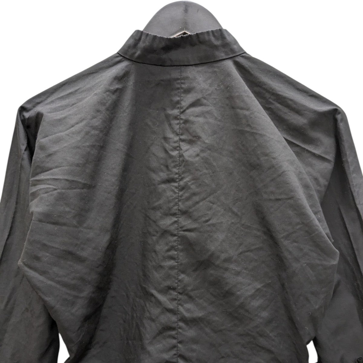 COMME des GARÇONS フリル付き黒ショール コムデギャルソンCOMME des GARCONS サテンフリル切替ウール