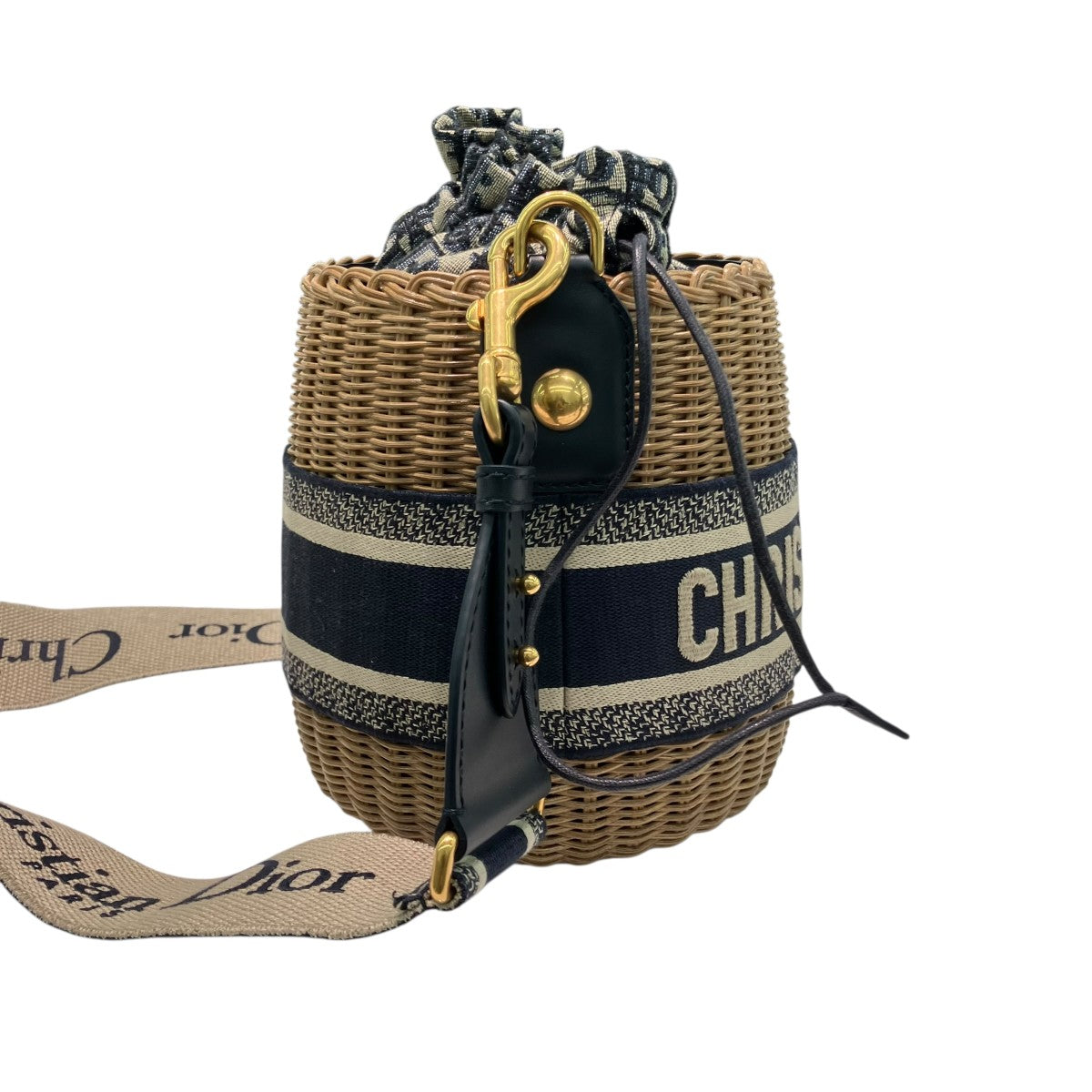 Christian Dior ウィッカー ショルダーバッグ オブリークバケットバッグ 古着・中古-3枚目のアイテム画像
