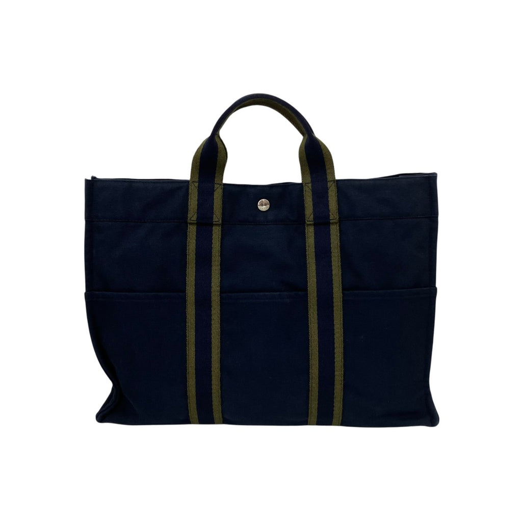 HERMES(エルメス) フールトゥMM キャンバストートバッグ ネイビー 