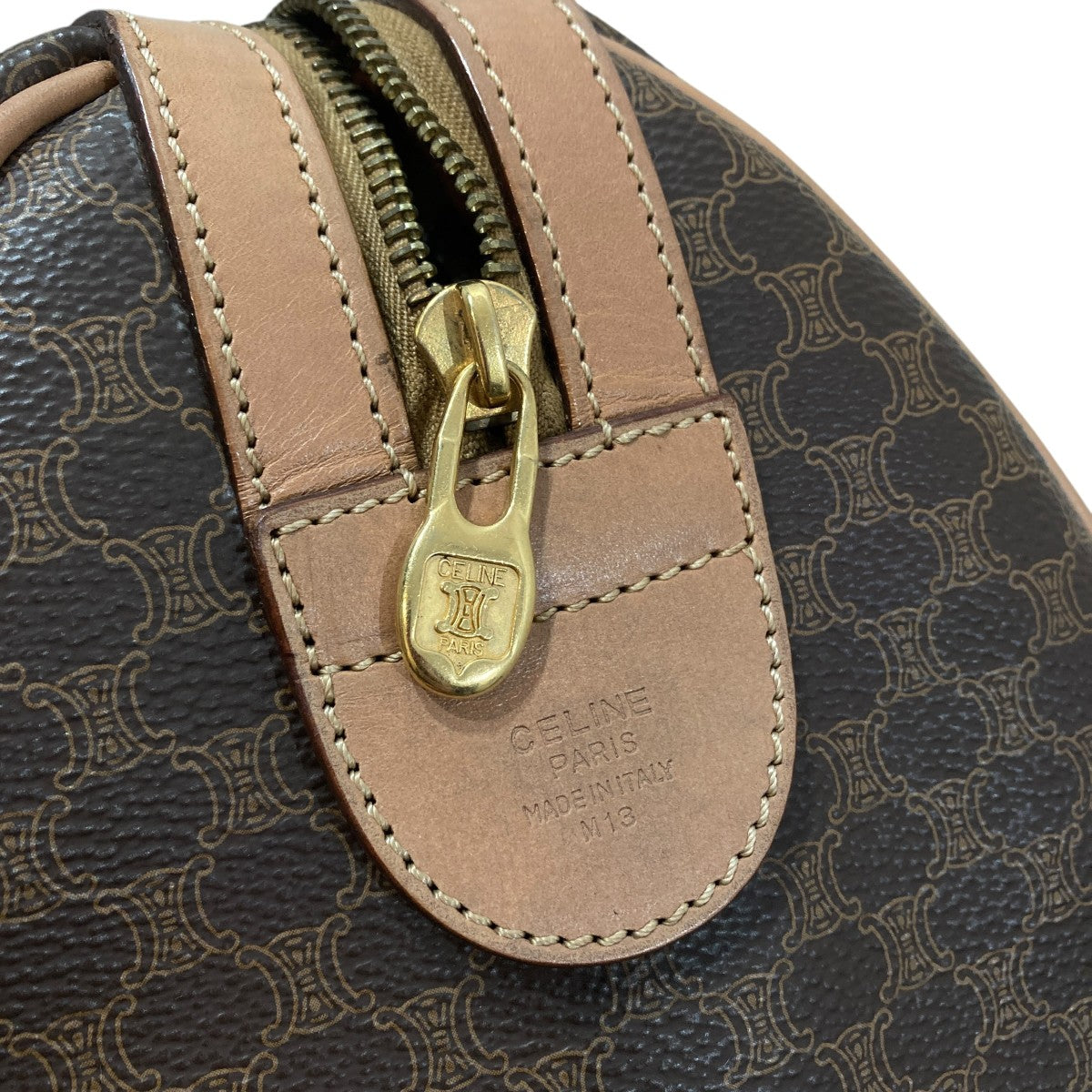 CELINE セリーヌ ボストンバッグ マカダム ブラウン ベージュ 美品 CELINE(セリーヌ) マカダムボストンバッグ ブラウン×ベージュ｜【公式