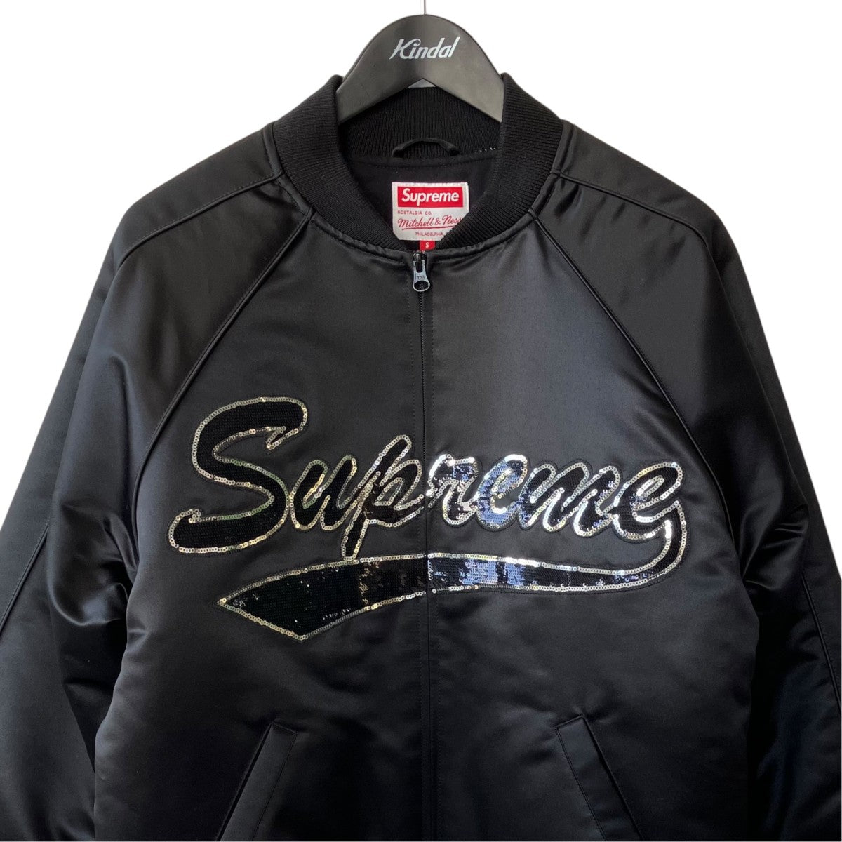 Supreme ×mitchell＆ness Sequin Logoバーシティジャケット 古着・中古-2枚目のアイテム画像