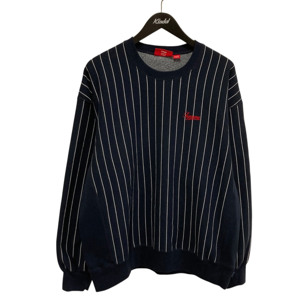 Supreme Pinstripe Crewneckストライプクルーネックスウェット 古着・中古-1枚目のアイテム画像