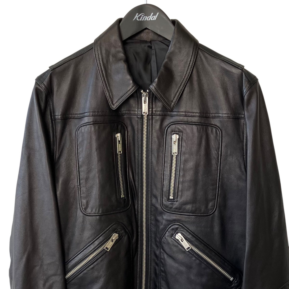 UNDERCOVER Future is the PastレザージップブルゾンUCY4205-3 古着・中古-2枚目のアイテム画像