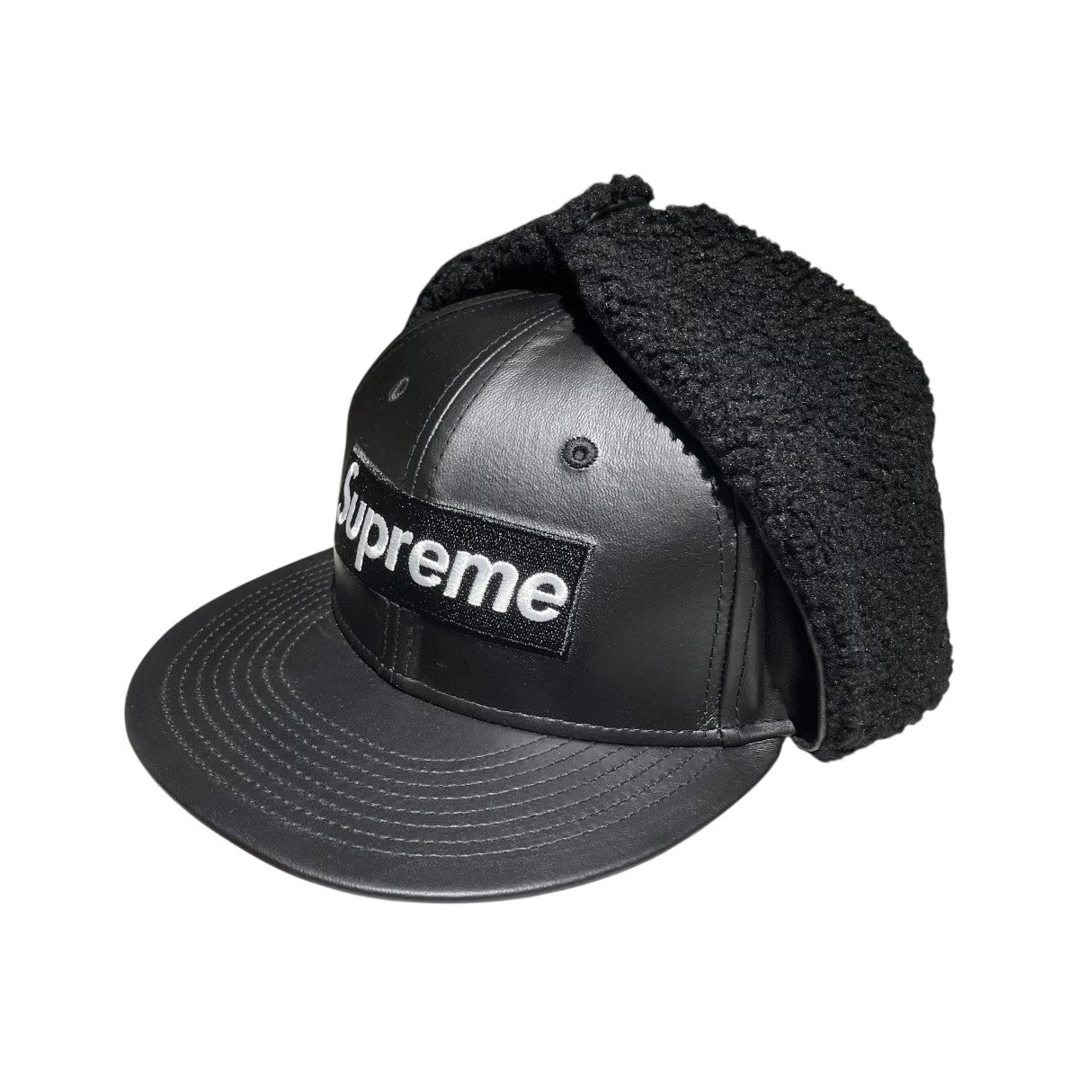 supreme キャップ　LEATHER EARFLAP BOX LOGO Supreme(シュプリーム) Leather Earflap Box Logo New Eraキャップ
