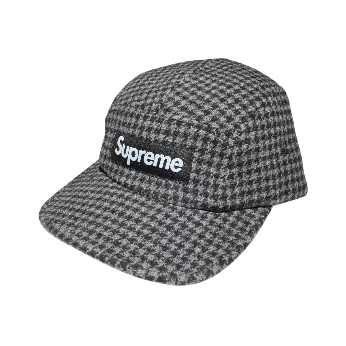 Supreme 23AWHoundstooth Wool Camp Cap千鳥格子キャップ 古着・中古-1枚目のアイテム画像