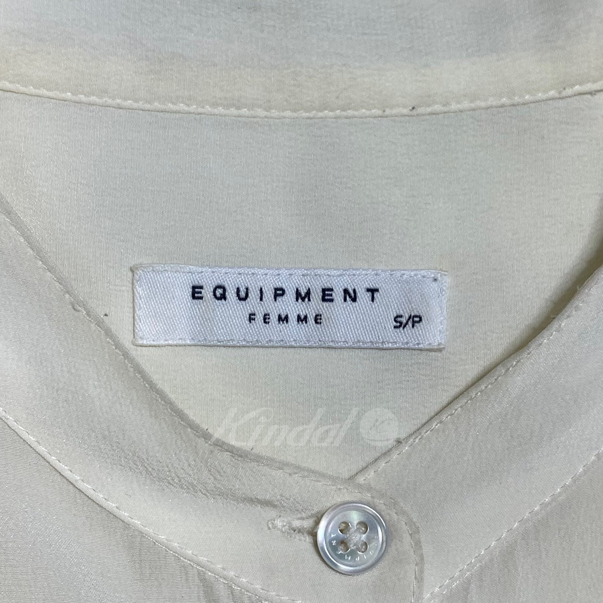 Equipment(エキプモン) バンドカラーシルクシャツ ホワイト サイズ 13 ...