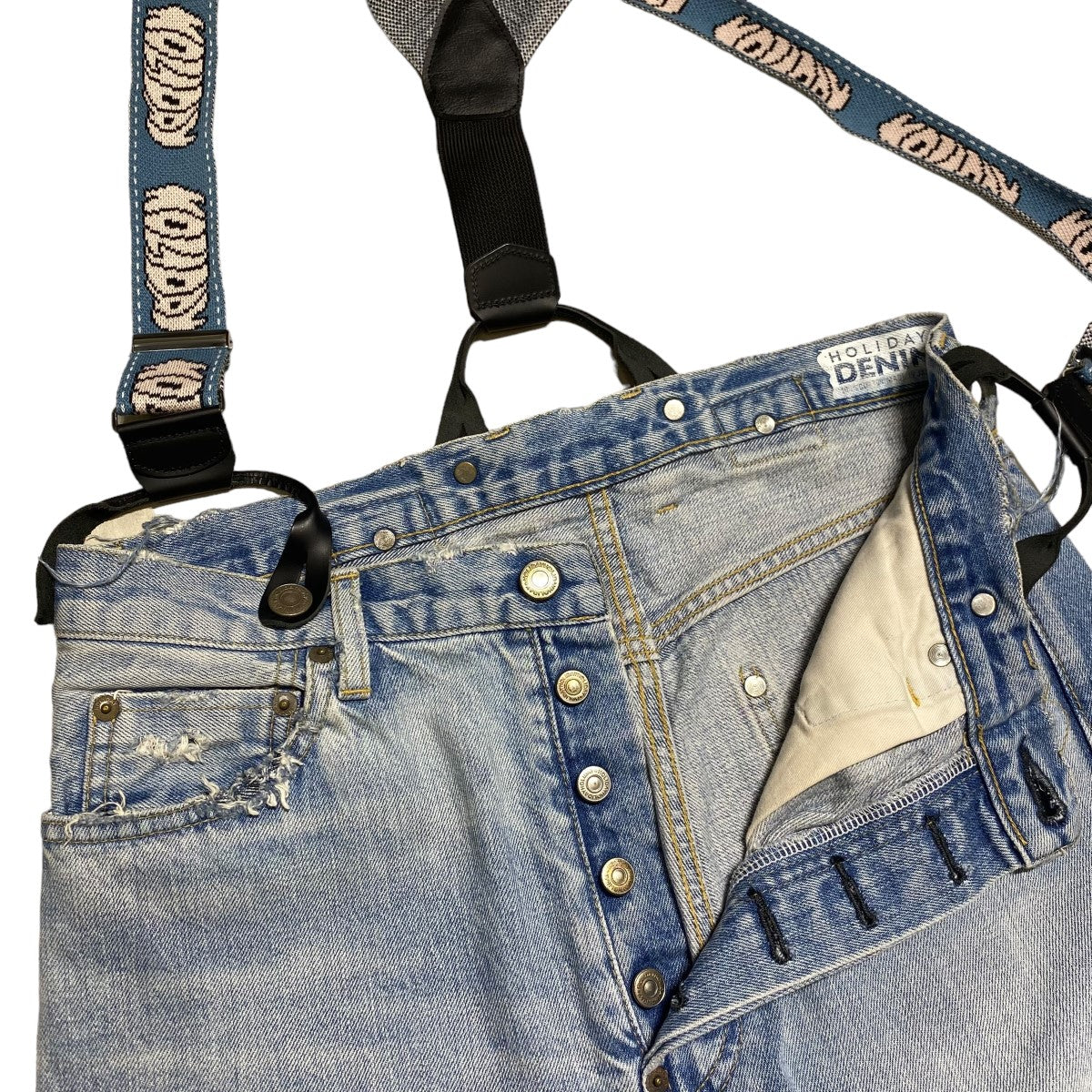 HOLIDAY(ホリデー) DAMAGE DENIM SUSPENDER PANTSサスペンダー付きデニムパンツ23102084