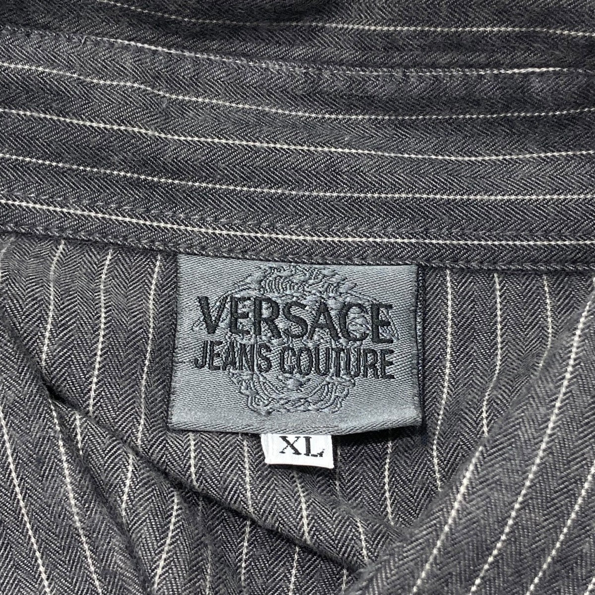 VERSACE JEANS COUTURE ヴェルサーチジーンズクチュール  長袖スウェット  サイズ:S  ブラック 綿 レディース  トップス 長袖 刺繍 ロゴ Versace Jeans Couture / ヴェルサーチ ジーンズ クチュール