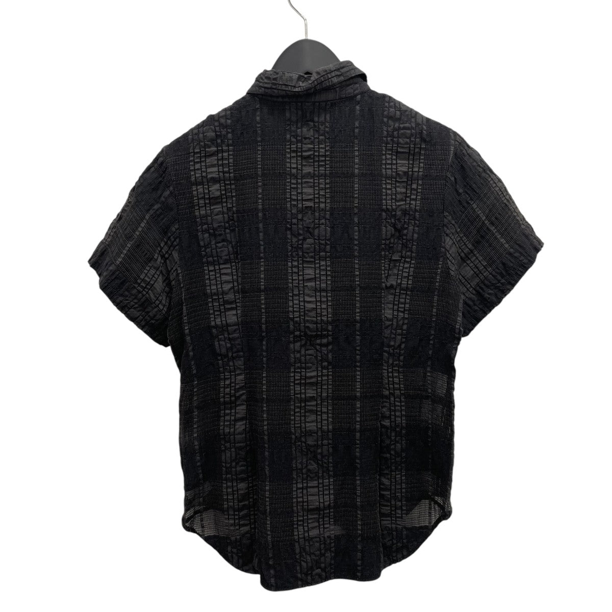 ルシェルブルー LE CIEL BLEU 半袖シャツ 26S63615 Checkered Lace Jacquard Shirt ブラック サイズ： 8039000830180_2.jpg?v=